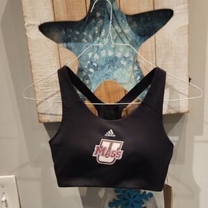 NWT Adidas UMASS Black Padded Sports Bra Women's Sz S
